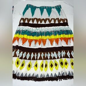 SAKS FIFTH AVENUE Threads Skirt medium Boho  Midi Geometric Lightweight